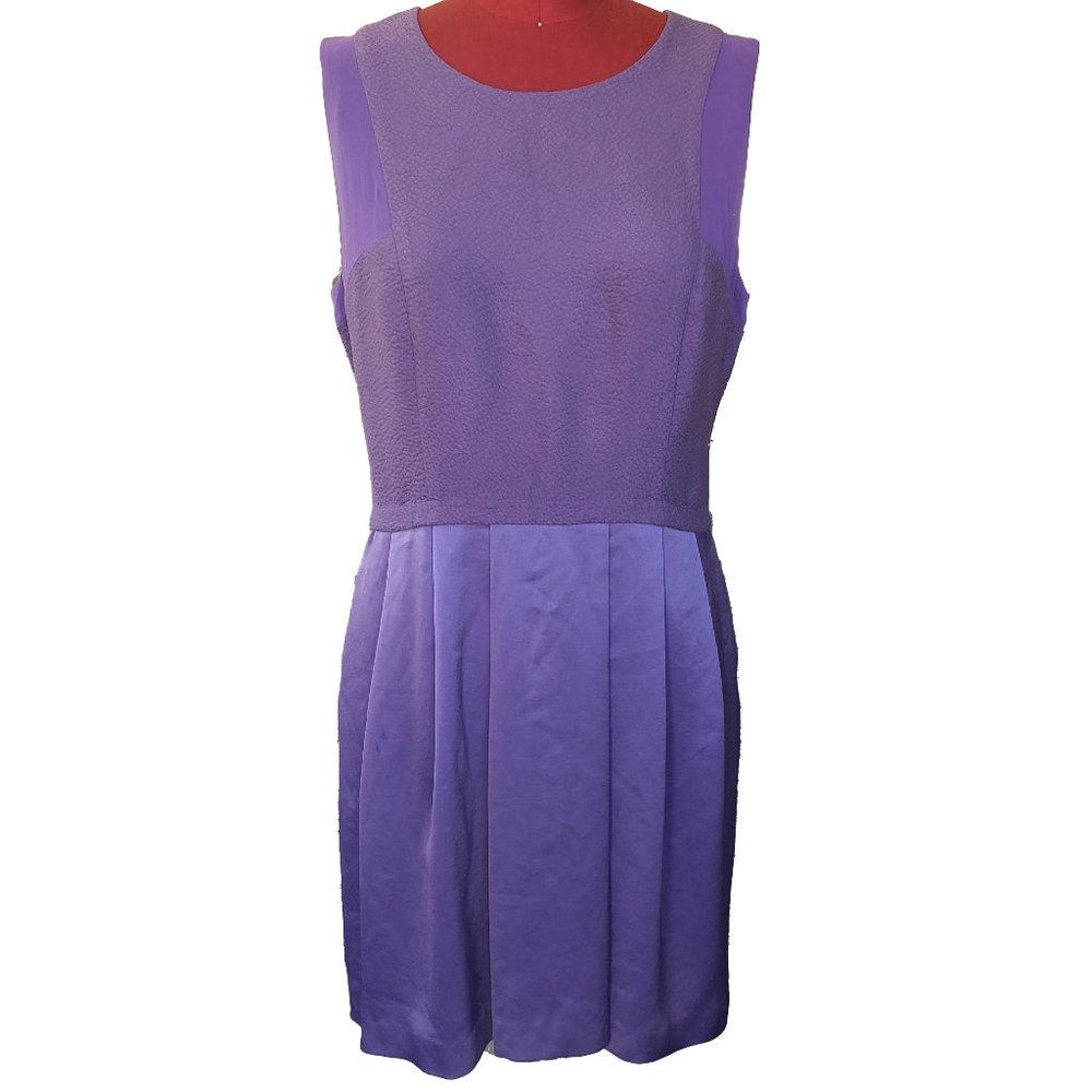Reiss Gigi Dress 8 Purple Sleeveless Satin Skirt Side Pockets Short